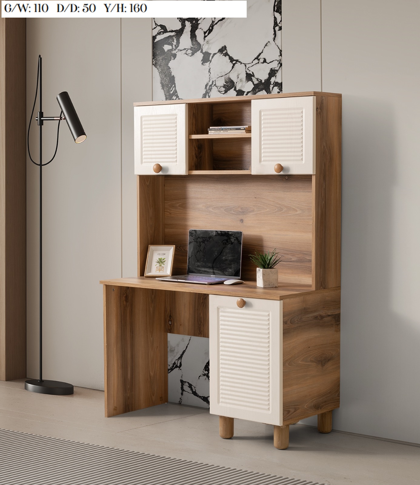 BOHEM MDF KİTAPLIKLI ÇALIŞMA MASASI