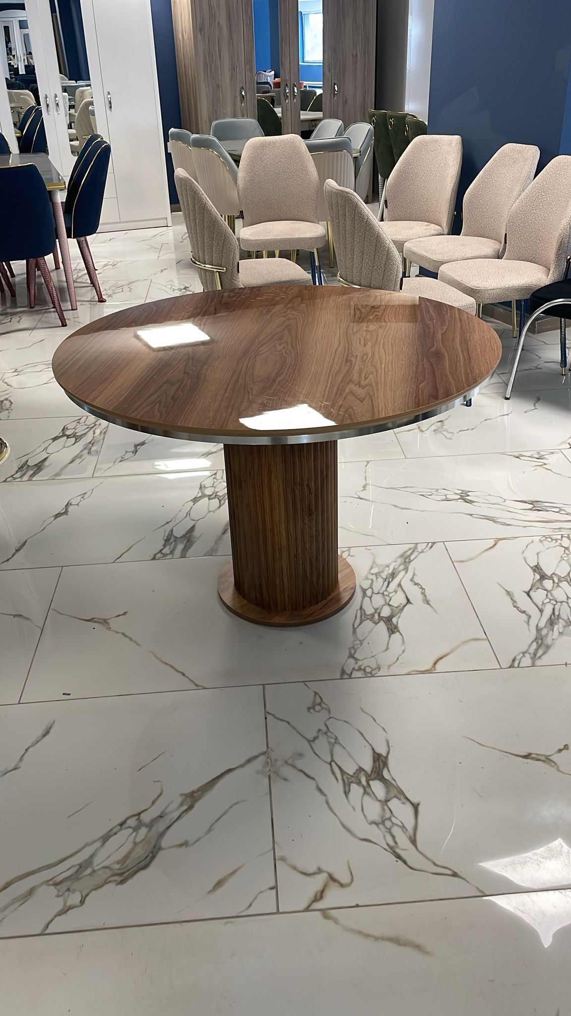 YUVARLAK 110cm MDF 4 KİŞİLİK YEMEK MASASI