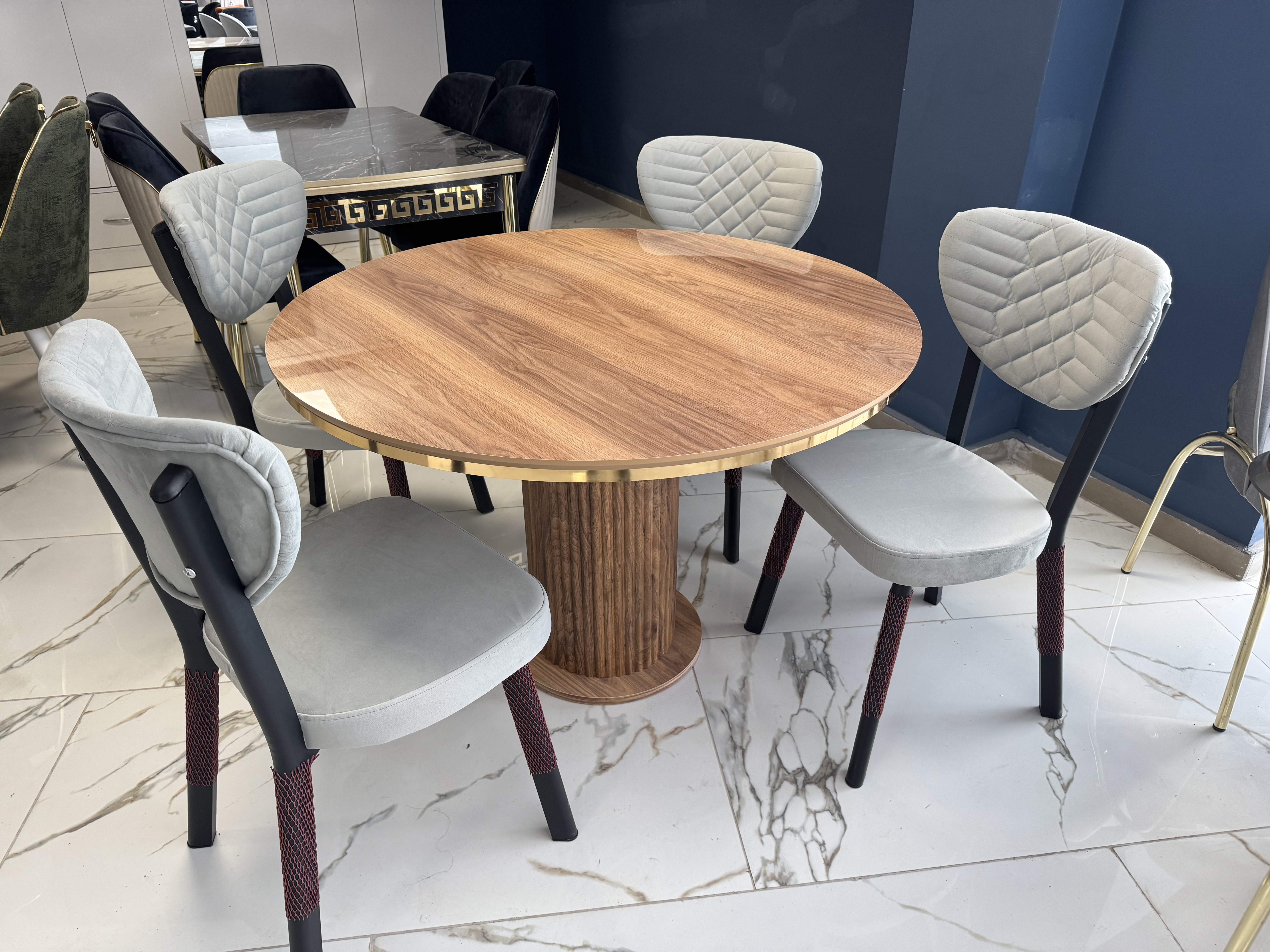 YUVARLAK 110cm MDF 4 KİŞİLİK YEMEK MASASI