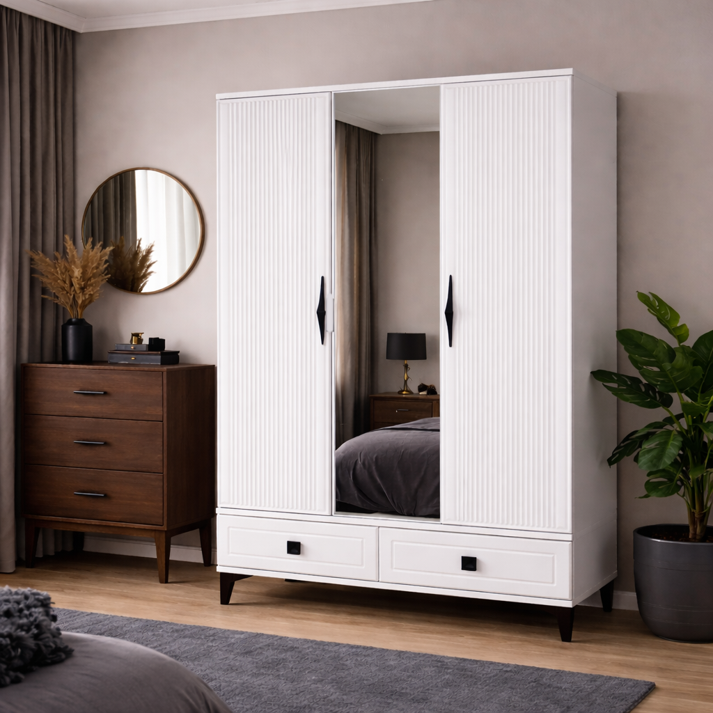 LORA 3 KAPAKLI MDF GARDROP