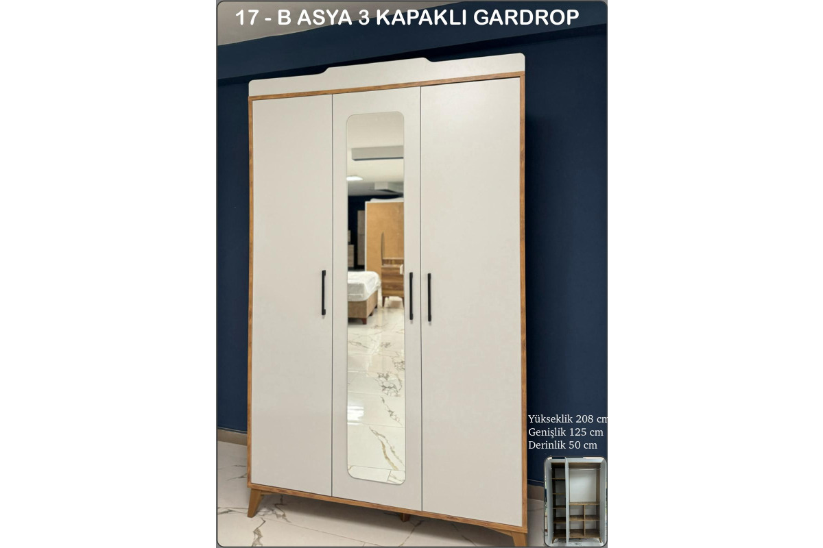 ASYA 3 KAPAKLI GARDROP