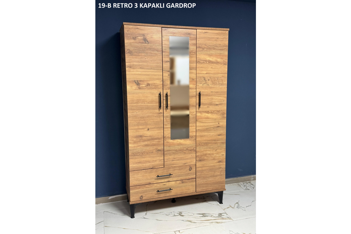 RETRO 3 KAPAKLI GARDROP